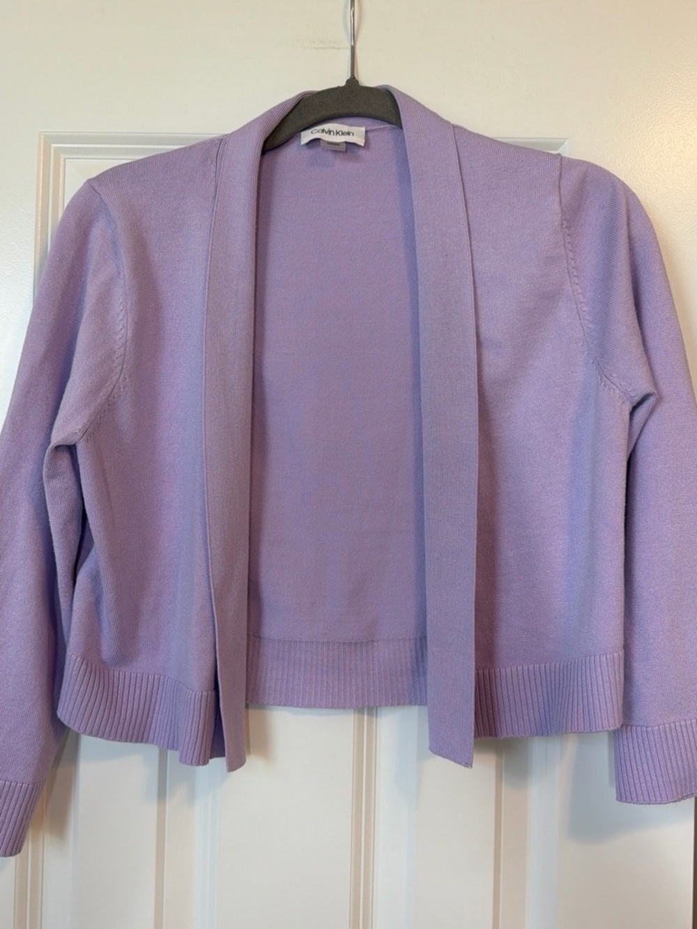 Calvin Klein Lavender Cropped Open-Front Women's Cardigan